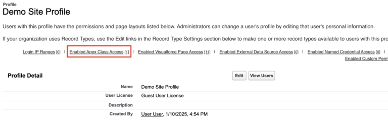 Salesforce public site apex access